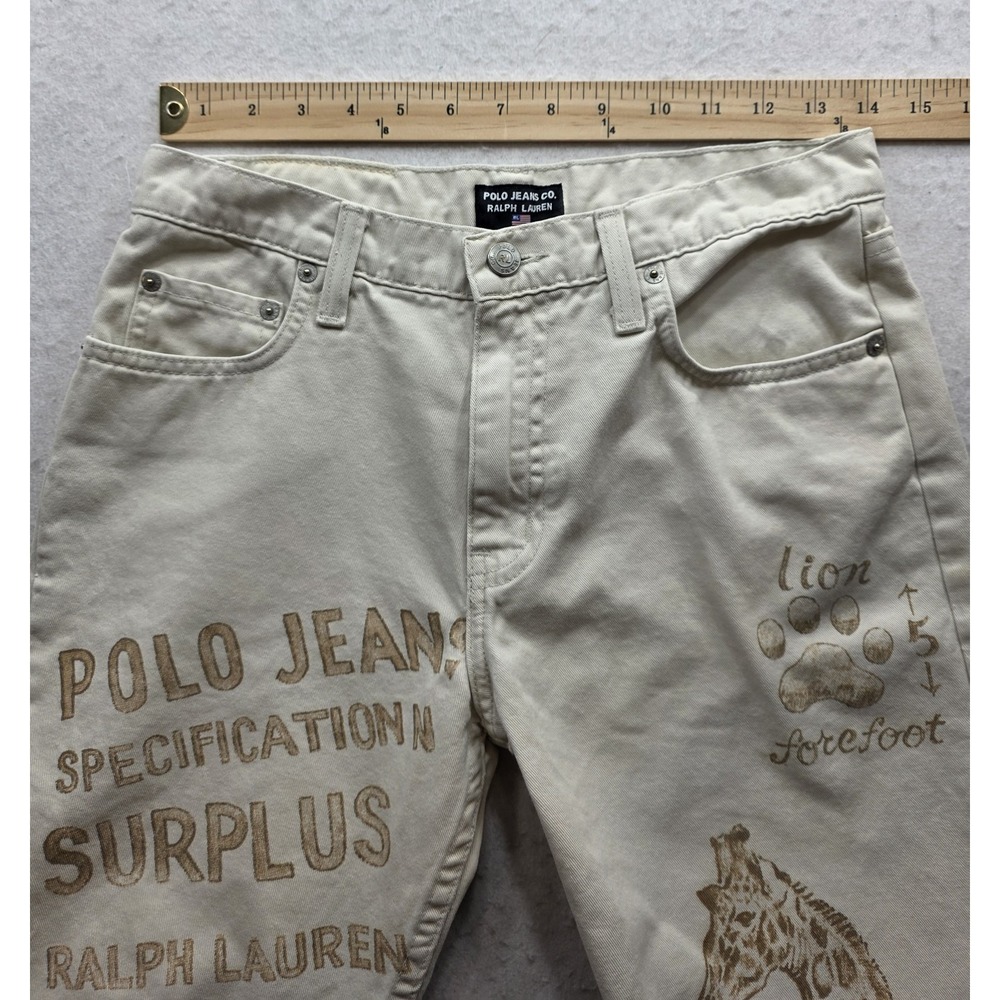 Polo Jeans Co Ralph Lauren 4434WAI2784 Vintage Women's Safari Print Jeans. Sz 8 - Picture 4 of 10